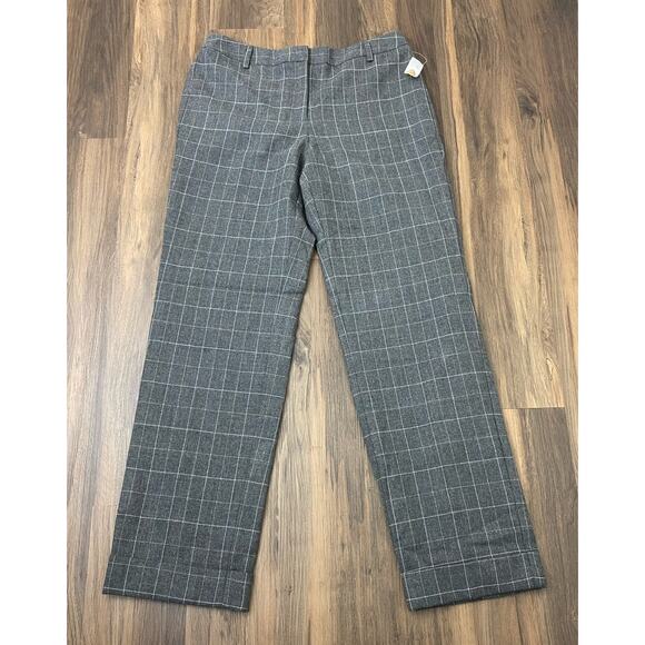Talbots Pants - NEW W/TAGS Women Talbots wool plaid grid cuffed flat front dress pants, 10